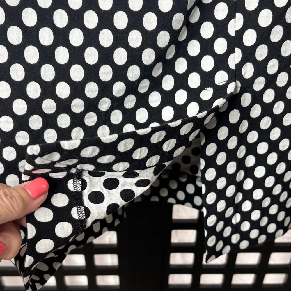 ⚫⚪ Chico's Black White Polka Dot Skirt Size 3 A-Line Stretch Flowy ⚪⚫ - Picture 6 of 12